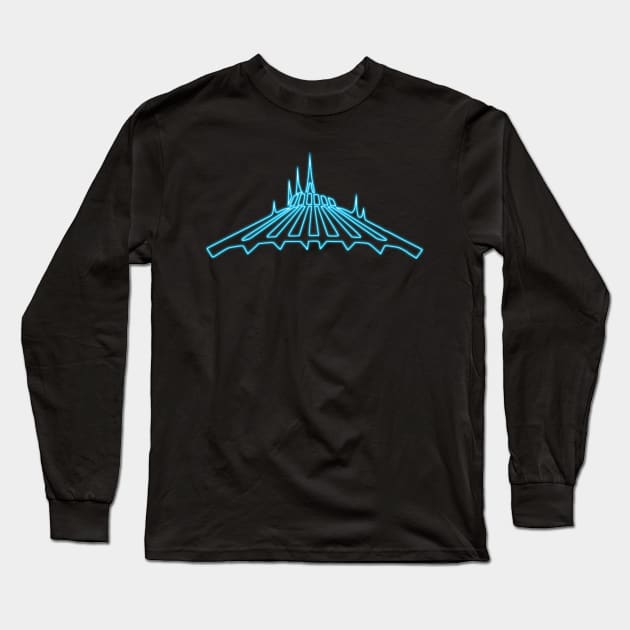 Neon Space Mountain Long Sleeve T-Shirt by ThisIsFloriduhMan